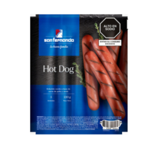 Hot Dog Ahumado de Pollo San Fernando Unid x 220 Gr